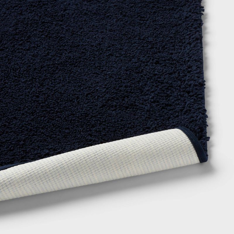 slide 4 of 4, 20"x34" Performance Plus Plush Non Skid Bath Rug Navy - Threshold™, 1 ct