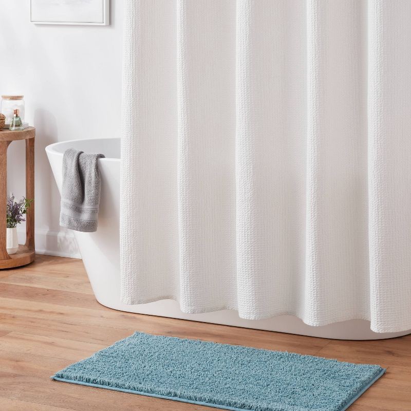 slide 2 of 4, 20"x34" Performance Plus Plush Non Skid Bath Rug Aqua - Threshold™, 1 ct