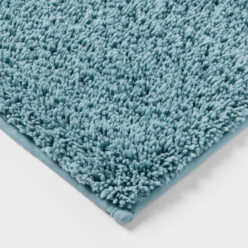 slide 3 of 4, 20"x34" Performance Plus Plush Non Skid Bath Rug Aqua - Threshold™, 1 ct