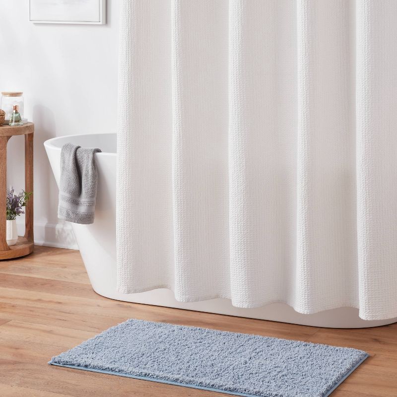 slide 2 of 4, 20"x34" Performance Plus Plush Non Skid Bath Rug Light Blue - Threshold™, 1 ct