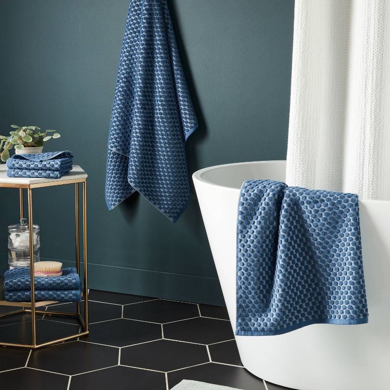 slide 2 of 9, 6pc Performance Plus Textured Dot Bath Towel Set Blue - Threshold™, 6 ct