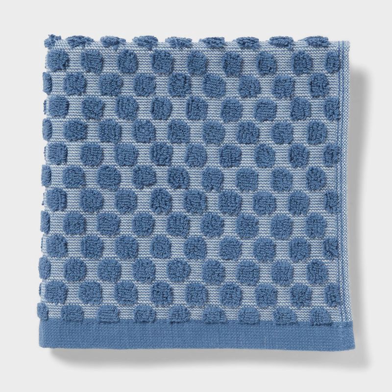 slide 3 of 9, 6pc Performance Plus Textured Dot Bath Towel Set Blue - Threshold™, 6 ct
