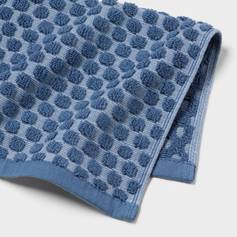 slide 4 of 9, 6pc Performance Plus Textured Dot Bath Towel Set Blue - Threshold™, 6 ct