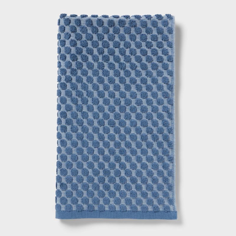 slide 5 of 9, 6pc Performance Plus Textured Dot Bath Towel Set Blue - Threshold™, 6 ct