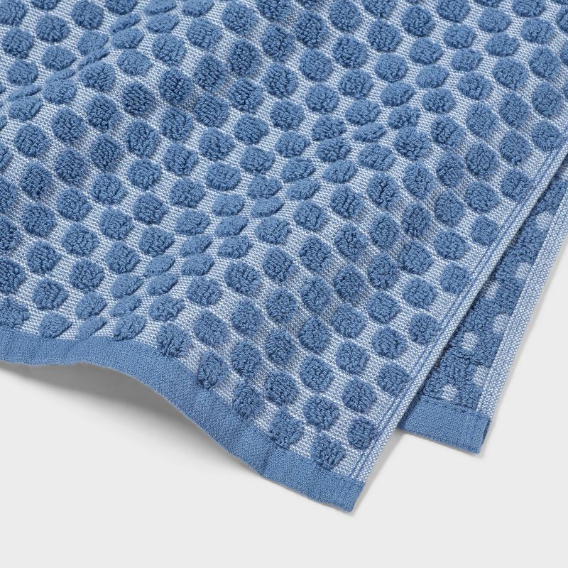 slide 6 of 9, 6pc Performance Plus Textured Dot Bath Towel Set Blue - Threshold™, 6 ct