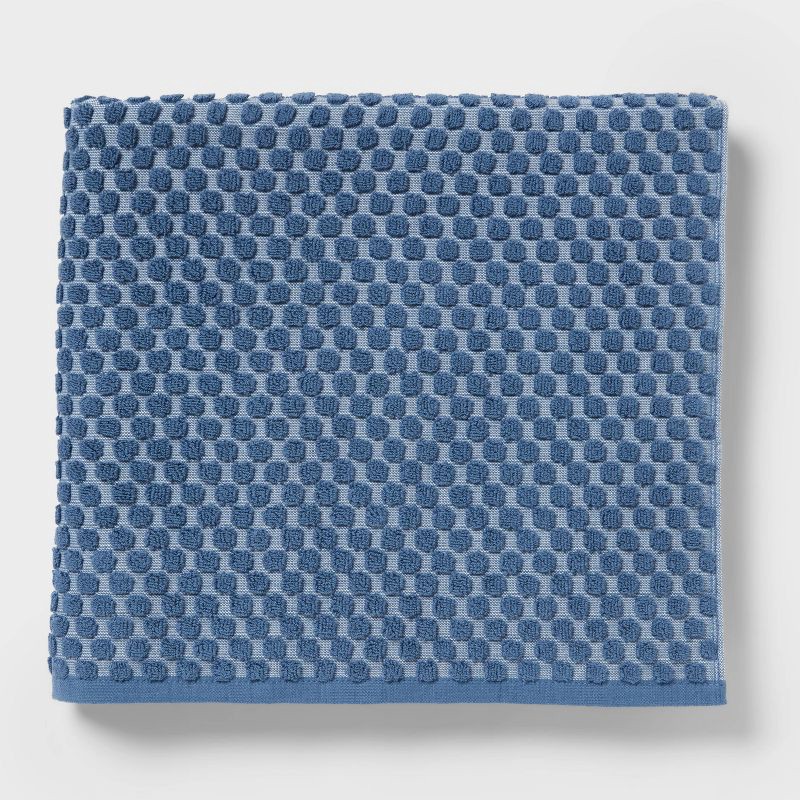 slide 7 of 9, 6pc Performance Plus Textured Dot Bath Towel Set Blue - Threshold™, 6 ct