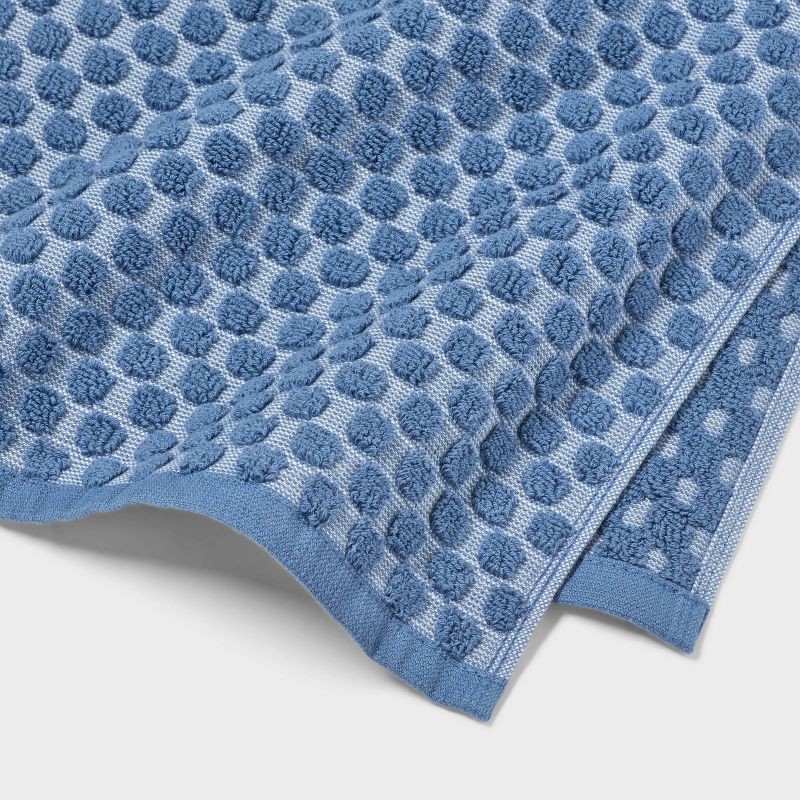 slide 8 of 9, 6pc Performance Plus Textured Dot Bath Towel Set Blue - Threshold™, 6 ct