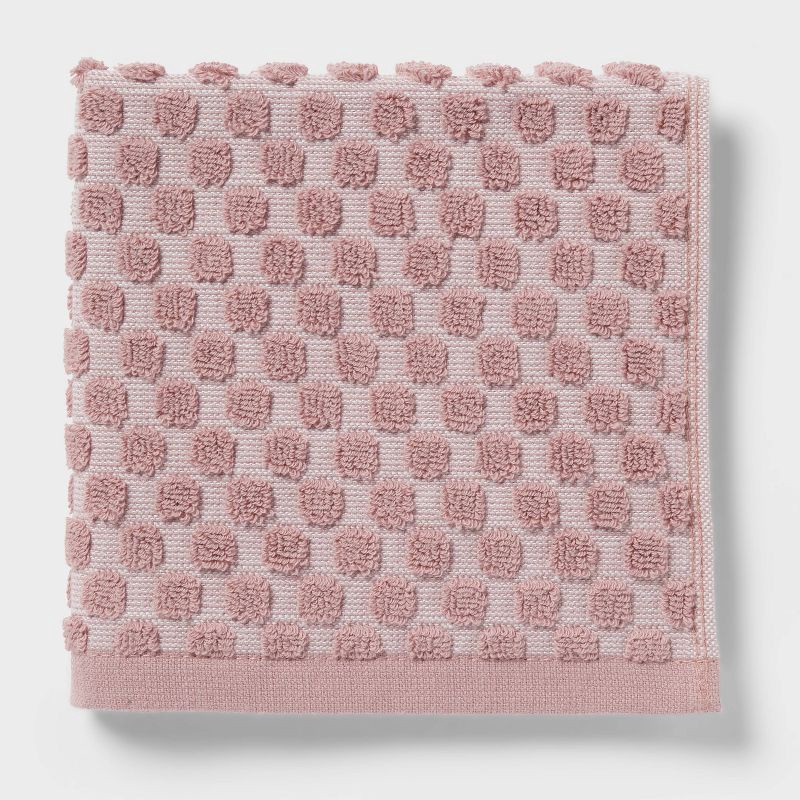 slide 3 of 9, 6pc Performance Plus Textured Dot Bath Towel Set Mauve - Threshold™, 6 ct