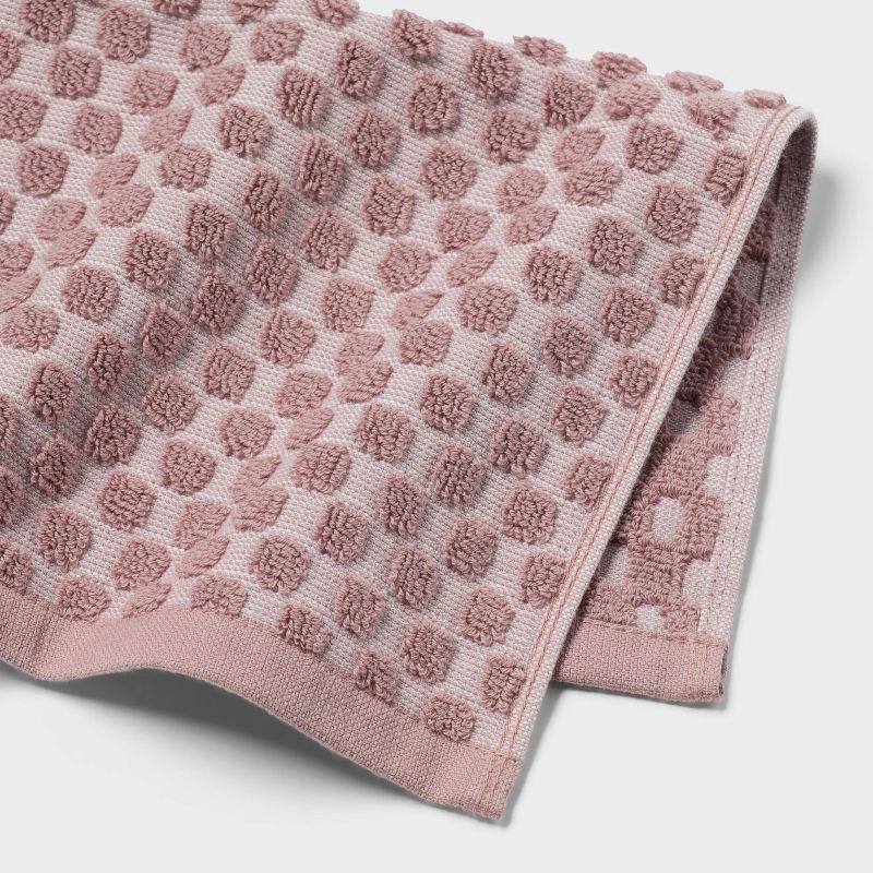 slide 4 of 9, 6pc Performance Plus Textured Dot Bath Towel Set Mauve - Threshold™, 6 ct