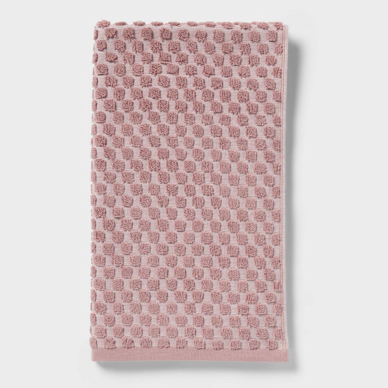 slide 5 of 9, 6pc Performance Plus Textured Dot Bath Towel Set Mauve - Threshold™, 6 ct