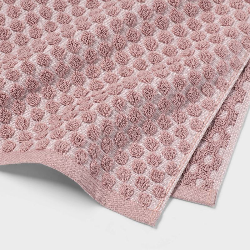 slide 6 of 9, 6pc Performance Plus Textured Dot Bath Towel Set Mauve - Threshold™, 6 ct