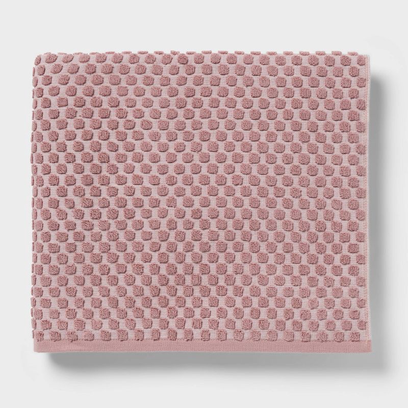 slide 7 of 9, 6pc Performance Plus Textured Dot Bath Towel Set Mauve - Threshold™, 6 ct