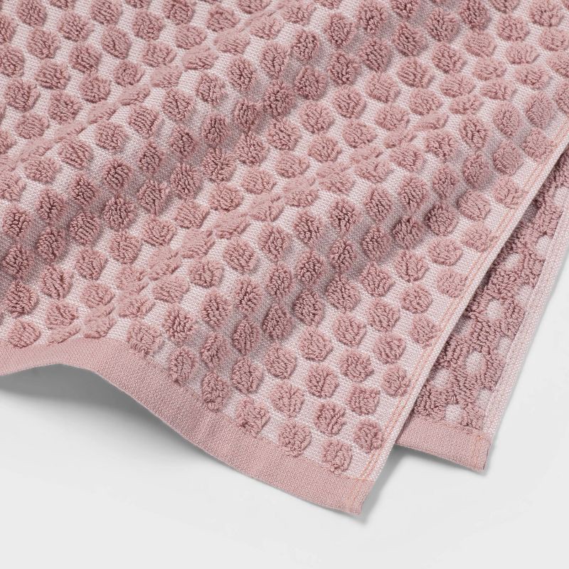 slide 8 of 9, 6pc Performance Plus Textured Dot Bath Towel Set Mauve - Threshold™, 6 ct