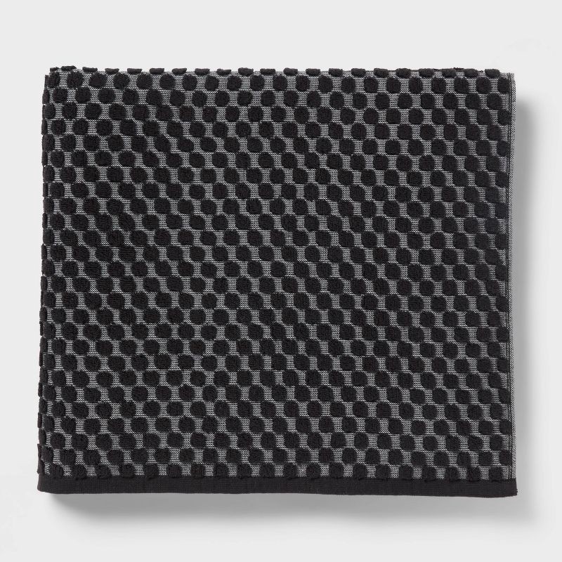 slide 7 of 9, 6pc Performance Plus Textured Dot Bath Towel Set Black - Threshold™, 6 ct