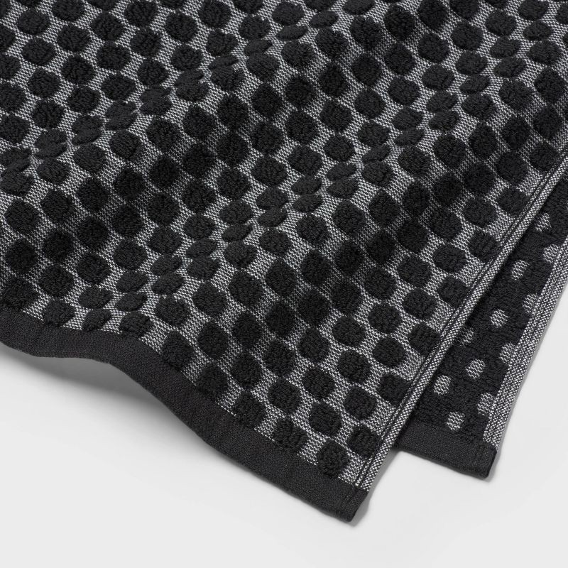 slide 8 of 9, 6pc Performance Plus Textured Dot Bath Towel Set Black - Threshold™, 6 ct