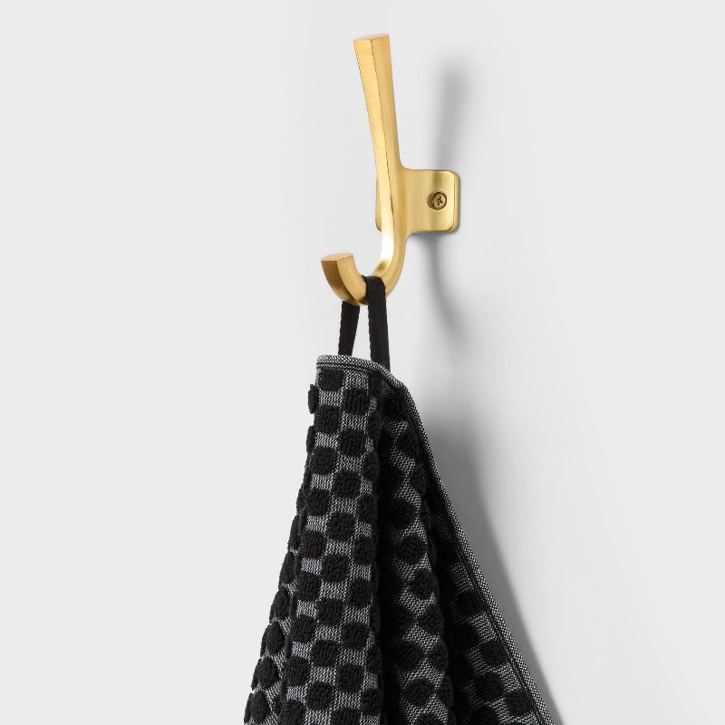 slide 9 of 9, 6pc Performance Plus Textured Dot Bath Towel Set Black - Threshold™, 6 ct