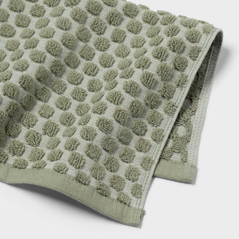 slide 3 of 8, 6pc Performance Plus Textured Dot Bath Towel Set Moss Green - Threshold™, 6 ct