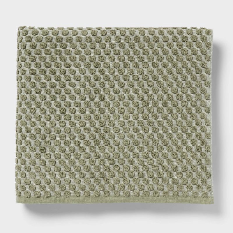 slide 6 of 8, 6pc Performance Plus Textured Dot Bath Towel Set Moss Green - Threshold™, 6 ct