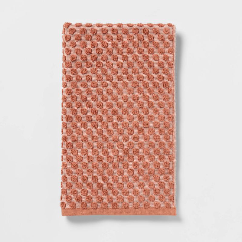slide 5 of 9, 6pc Performance Plus Textured Dot Bath Towel Set Terracotta - Threshold™, 6 ct