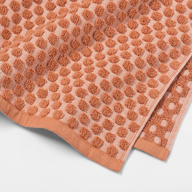 slide 6 of 9, 6pc Performance Plus Textured Dot Bath Towel Set Terracotta - Threshold™, 6 ct