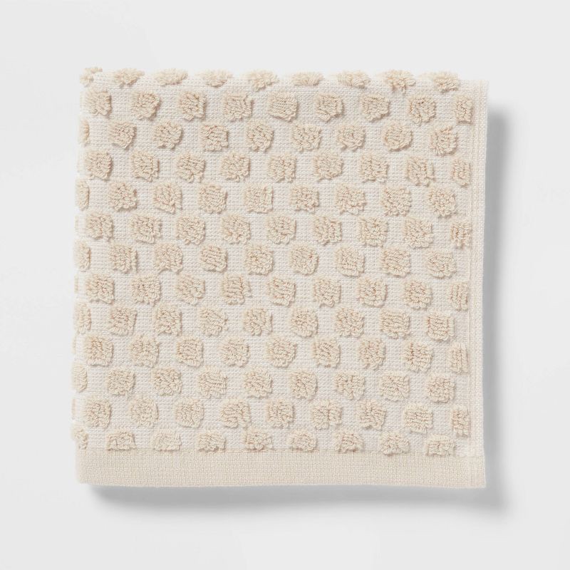 slide 3 of 9, 6pc Performance Plus Textured Dot Bath Towel Set Khaki - Threshold™, 6 ct