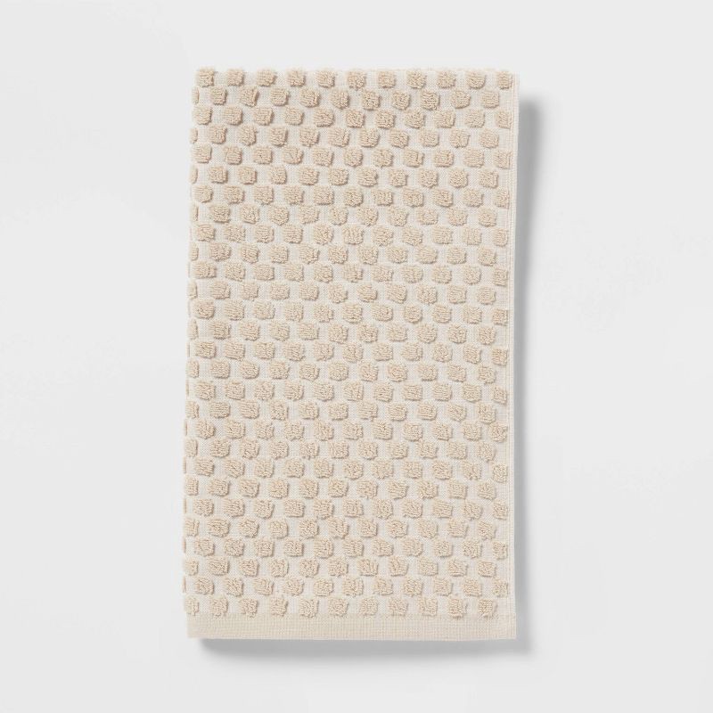 slide 5 of 9, 6pc Performance Plus Textured Dot Bath Towel Set Khaki - Threshold™, 6 ct