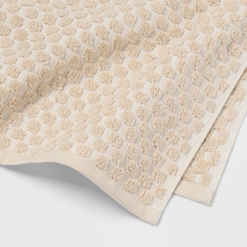 slide 6 of 9, 6pc Performance Plus Textured Dot Bath Towel Set Khaki - Threshold™, 6 ct
