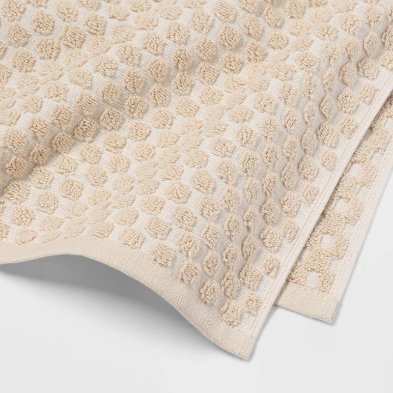 slide 8 of 9, 6pc Performance Plus Textured Dot Bath Towel Set Khaki - Threshold™, 6 ct