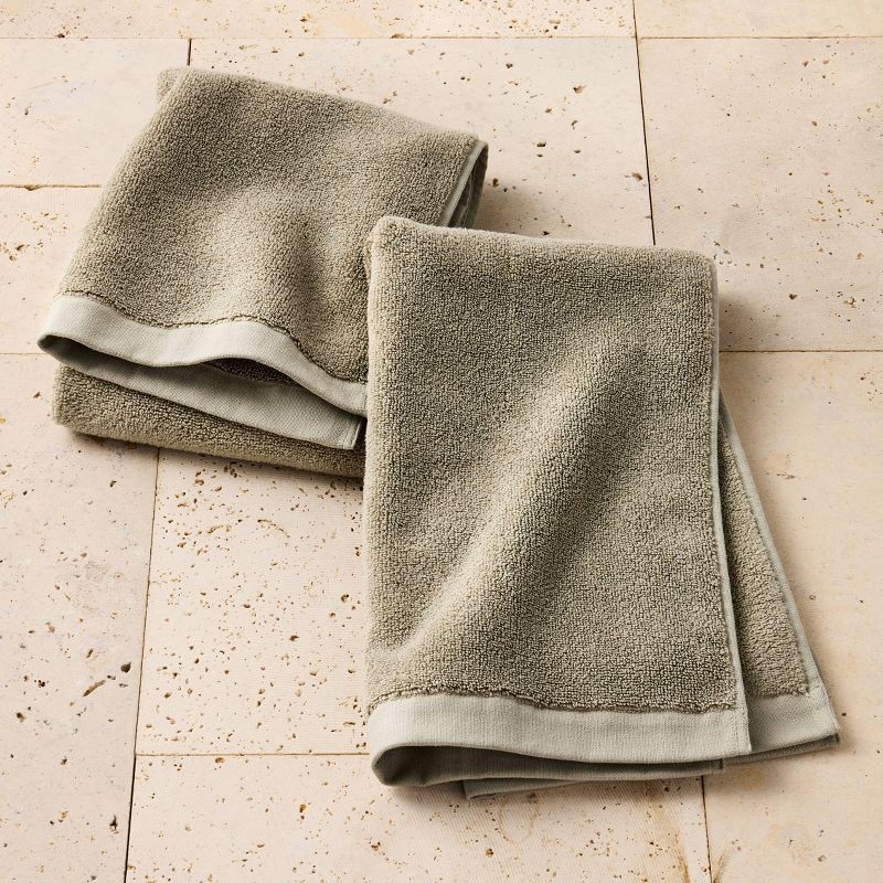 slide 1 of 4, 2pk Modal Hand Towel Olive - Casaluna™, 2 ct