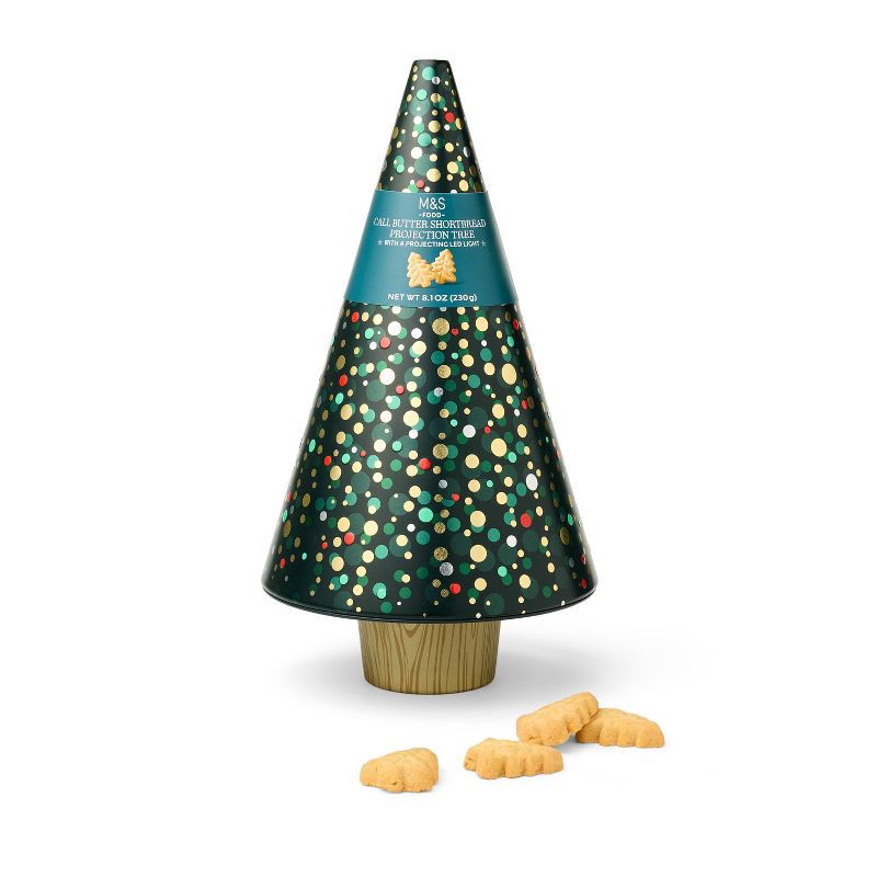 slide 1 of 3, M&S Shortbread Projection Tree - 8.11oz, 8.11 oz