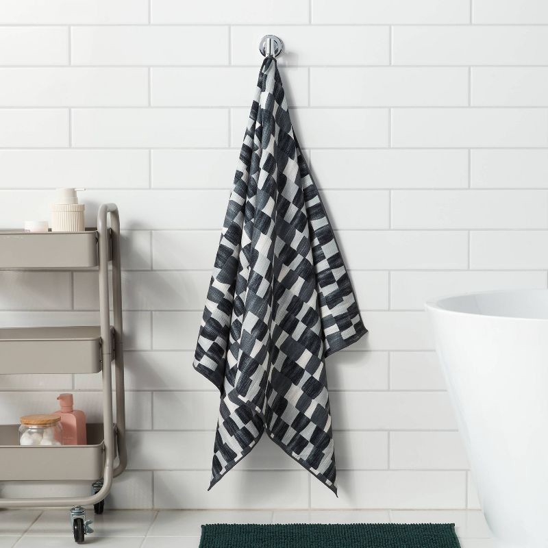 slide 2 of 4, Quick Dry Waffle Color Block Oversized Bath Towel Watercolor - Room Essentials™, 1 ct