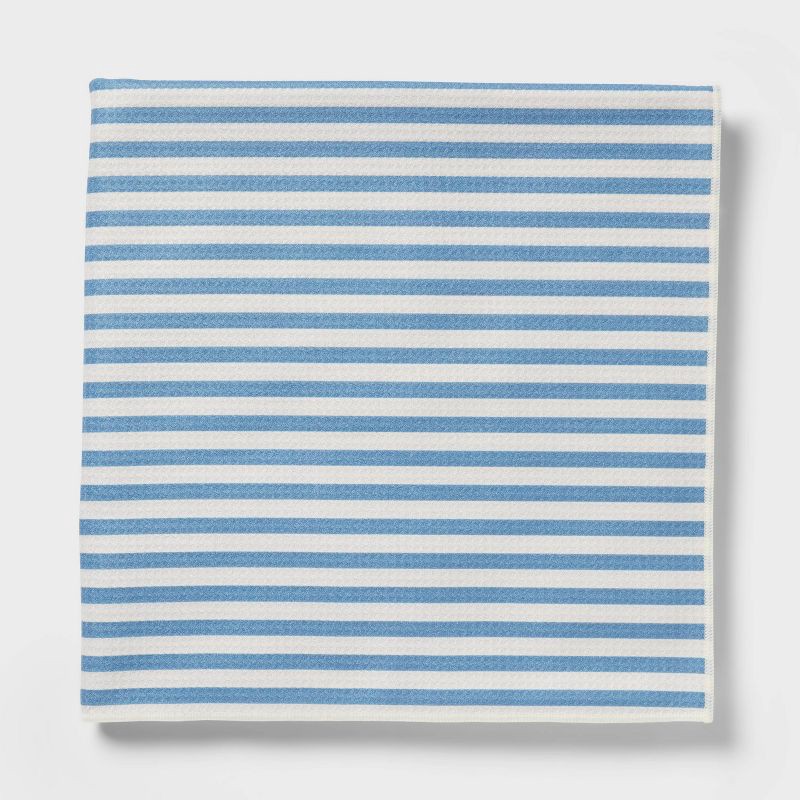 slide 1 of 4, Quick Dry Waffle Striped Oversized Bath Towel Blue - Room Essentials™, 1 ct