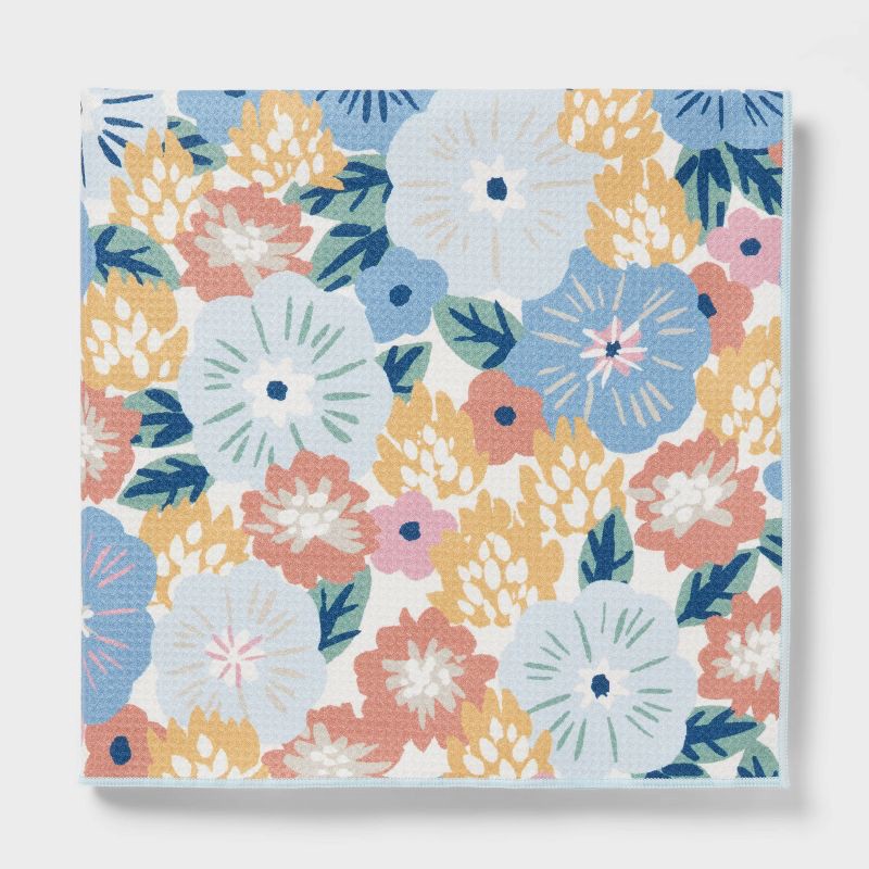 slide 1 of 4, Quick Dry Waffle All Over Floral Oversized Bath Towel - Room Essentials™, 1 ct