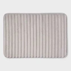 17"x24" Ribbed Cushion Foam Bath Rug Light Gray - Room Essentials™