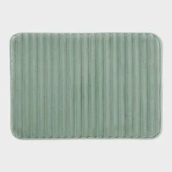 17"x24" Ribbed Cushion Foam Bath Rug Light Green - Room Essentials™
