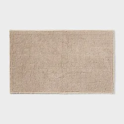 20"x34" Low Chenille Memory Foam Bath Rug Tan - Threshold™