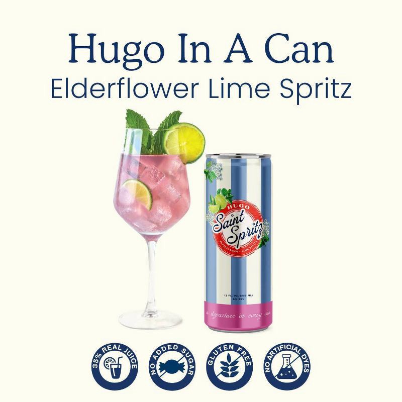 slide 2 of 6, Saint Spritz Hugo - 4pk/12 fl oz Cans, 4 ct; 12 fl oz