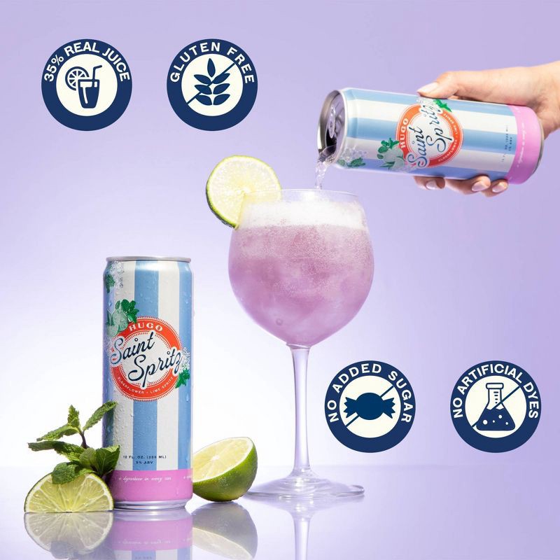 slide 7 of 7, Saint Spritz Hugo - 4pk/12 fl oz Cans, 4 ct; 12 fl oz