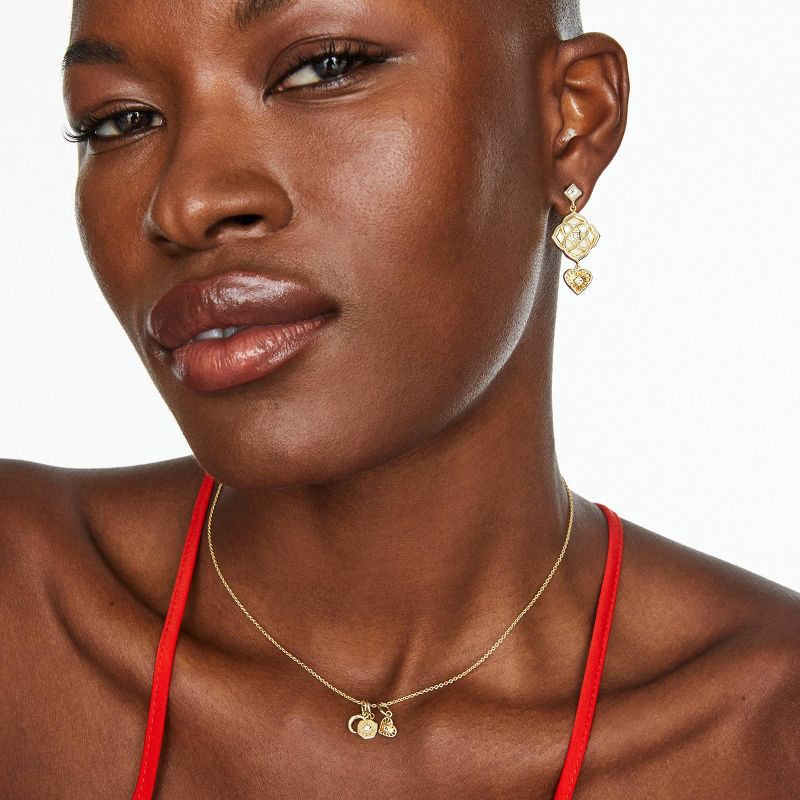 slide 2 of 3, Kendra Scott Lacie Statement Charm Necklace - Ivory Mother of Pearl: 14K Gold Over Brass, Lobster Claw Clasp, 19" Length, 1 ct