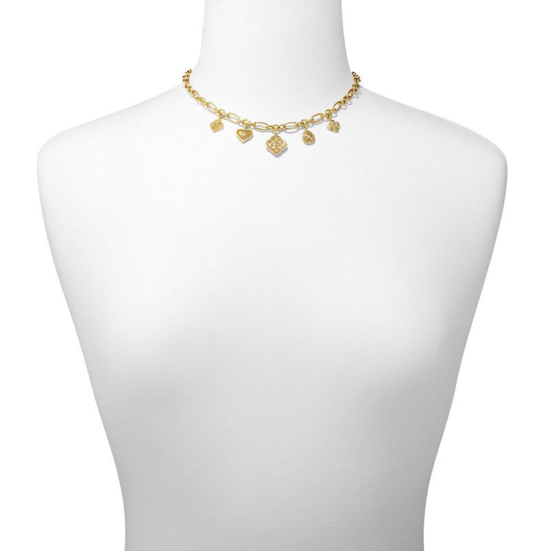 slide 3 of 3, Kendra Scott Lacie Statement Charm Necklace - Ivory Mother of Pearl: 14K Gold Over Brass, Lobster Claw Clasp, 19" Length, 1 ct