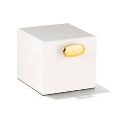 Kendra Scott Small Jewelry Box - White: Wood Storage for Accessories, 4" x 4" x 3.5", 15.1 oz, Ages 13+