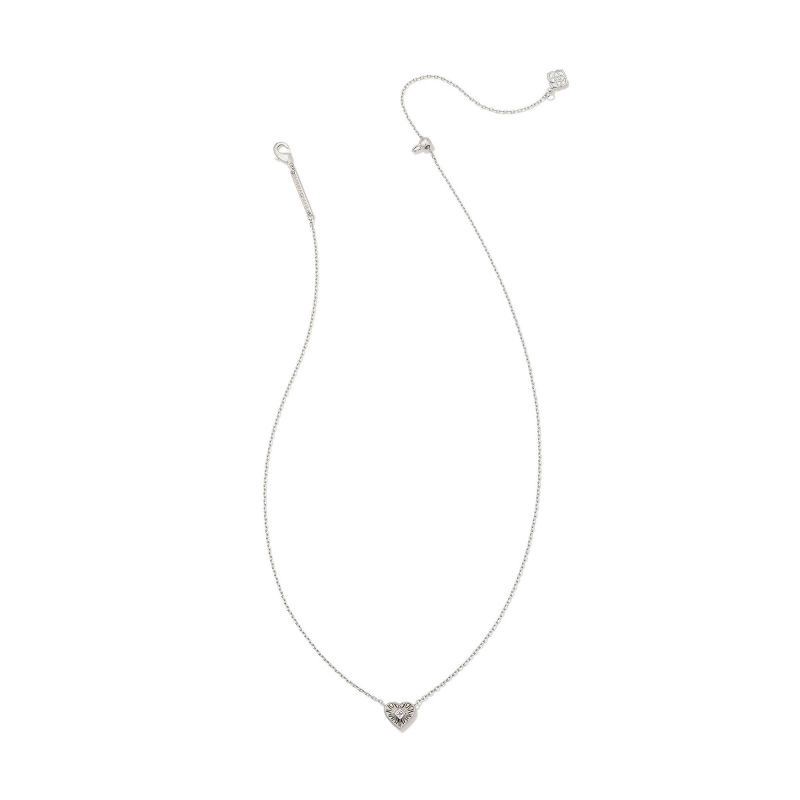 slide 2 of 3, Kendra Scott Anna Sunburst Pendant Necklace - Silver: Rhodium Over Brass, Lobster Claw Clasp, 19" Length, 1 ct