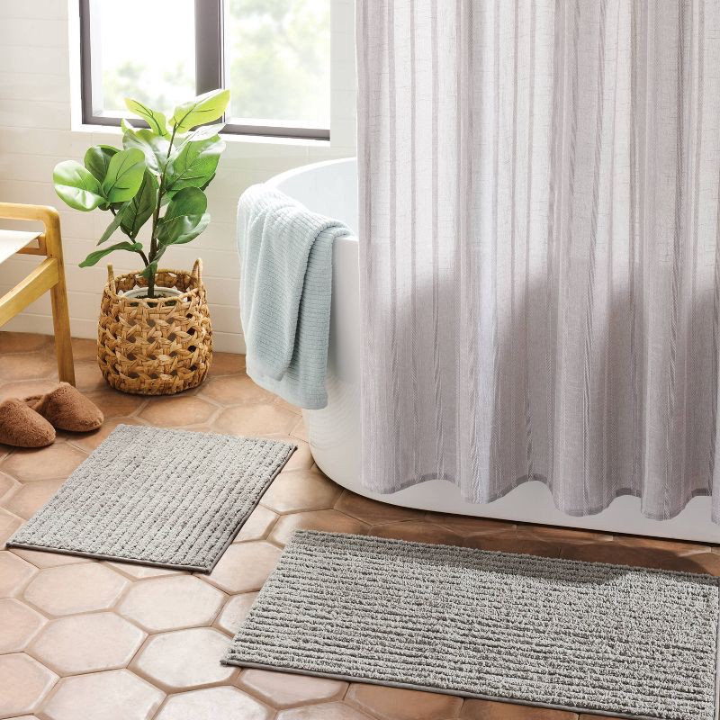 slide 2 of 4, 2pk Quick Dry Bath Rug Set Jet Gray - Threshold™, 2 ct