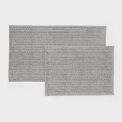 2pk Quick Dry Bath Rug Set Jet Gray - Threshold™