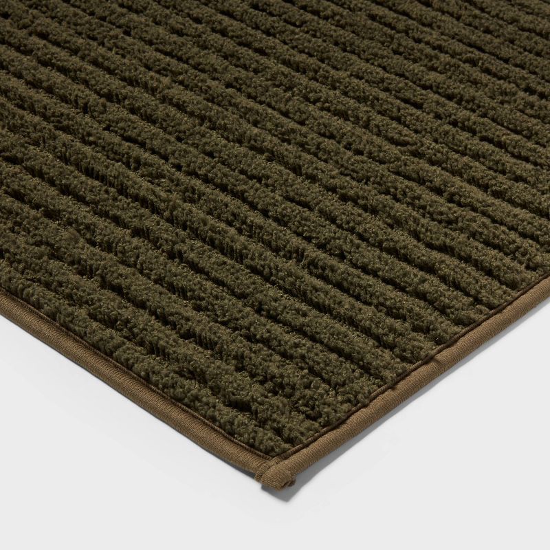 slide 3 of 4, 2pk Quick Dry Bath Rug Set Dark Olive Green - Threshold™, 2 ct