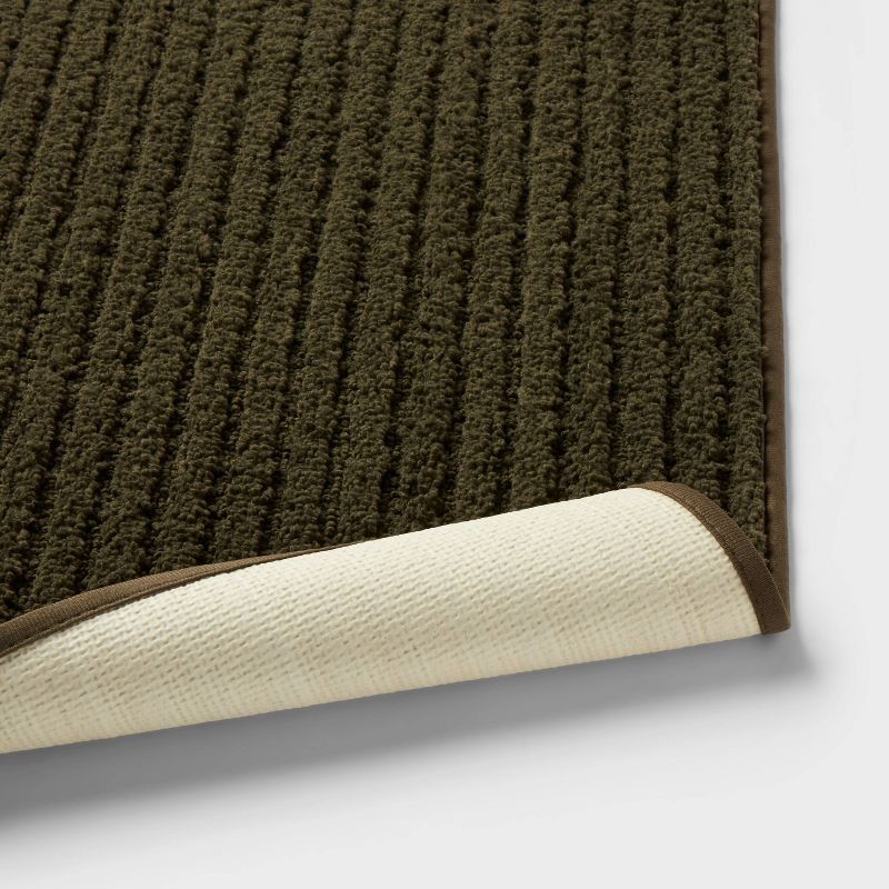 slide 4 of 4, 2pk Quick Dry Bath Rug Set Dark Olive Green - Threshold™, 2 ct