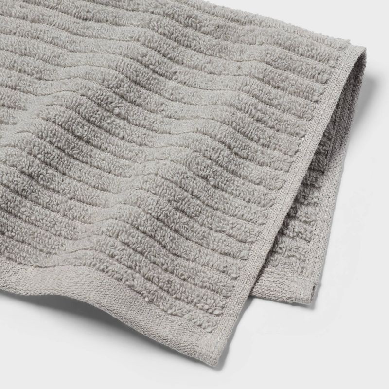 slide 4 of 7, 4pk Quick Dry Ribbed Hand and Wash Towel Set Light Gray - Threshold™, 4 ct