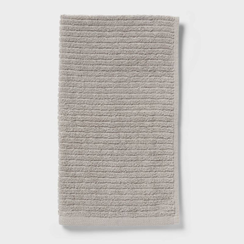 slide 5 of 7, 4pk Quick Dry Ribbed Hand and Wash Towel Set Light Gray - Threshold™, 4 ct