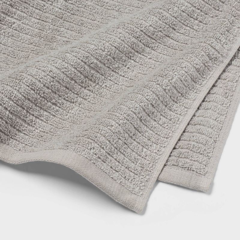 slide 6 of 7, 4pk Quick Dry Ribbed Hand and Wash Towel Set Light Gray - Threshold™, 4 ct