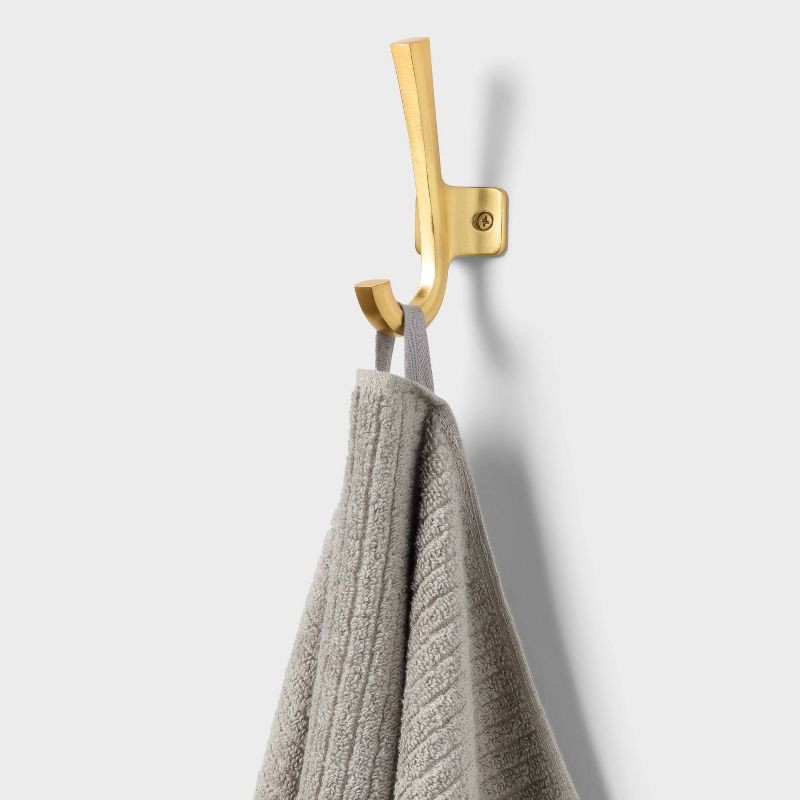 slide 7 of 7, 4pk Quick Dry Ribbed Hand and Wash Towel Set Light Gray - Threshold™, 4 ct